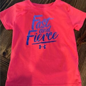 Under Armour Kids Pink and Blue Graphic Tee